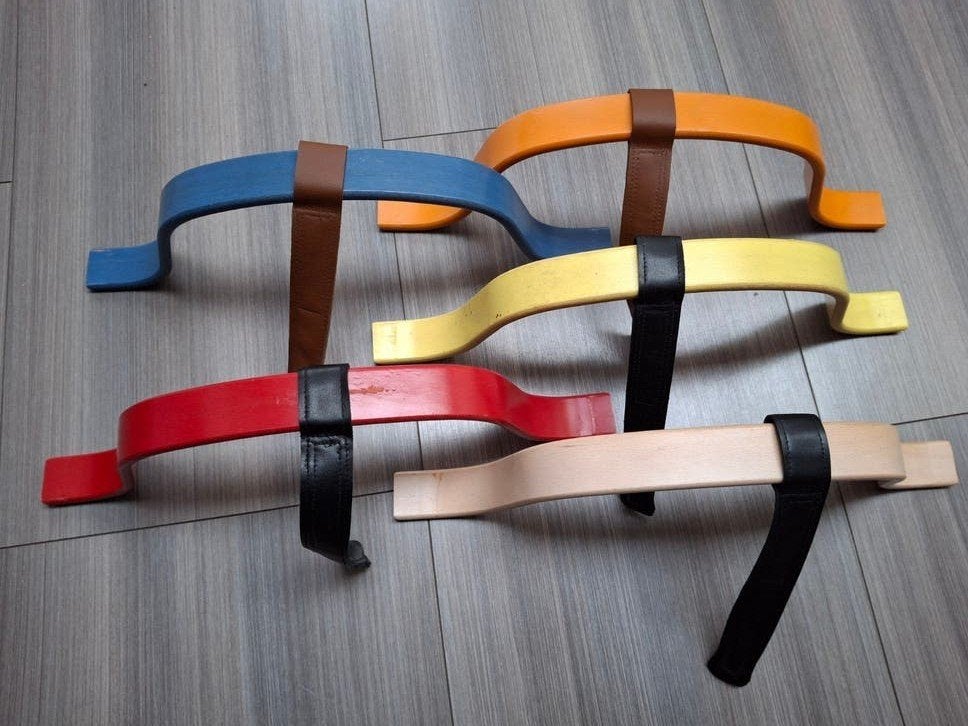 Houten beugels met leertje voor Stokke Tripp Trapp stoel, Ophalen of Verzenden, Meegroeistoel