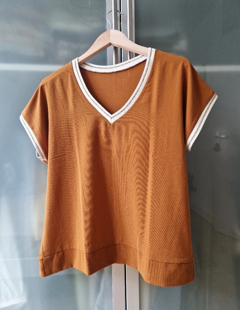 T-shirt camel Promod maat L als nieuw, Kleding | Dames, T-shirts, Bruin, Verzenden, Maat 46/48 (XL) of groter, Promod