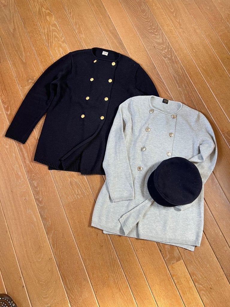 PAUW blauw vest mt 3 gouden knopen- TIEN concepts op Insta, Maat 38/40 (M), TIEN concepts, -, Blauw