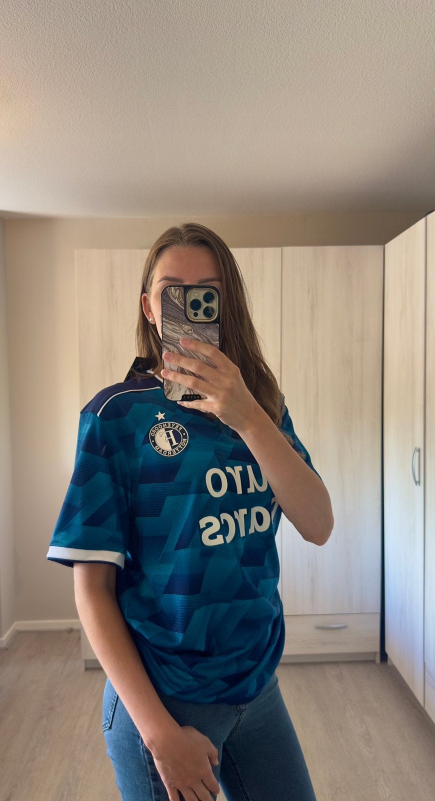 Feyenoord uitshirt, seizoen 2023/2024 - maat L, Maat 52/54 (L), Blauw, Nieuw, Ophalen of Verzenden