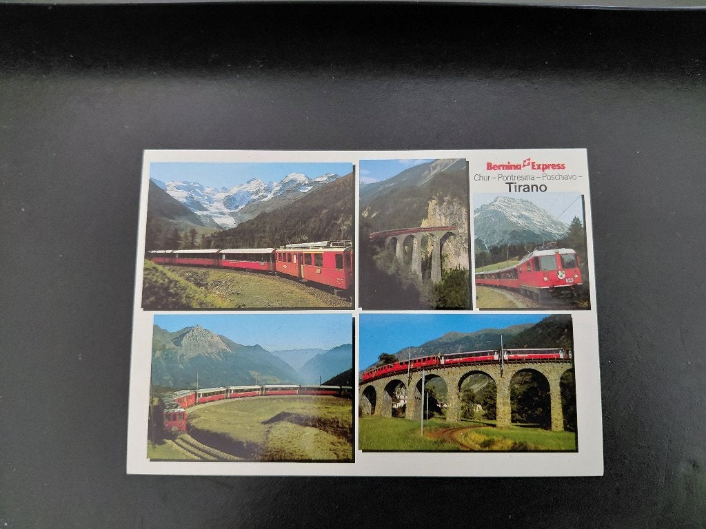 Bernina Express, Tirano, Italië, 5 x ongelopen. 1 euro p. st, Verzenden, Zo goed als nieuw, Trein, Kaart of Prent