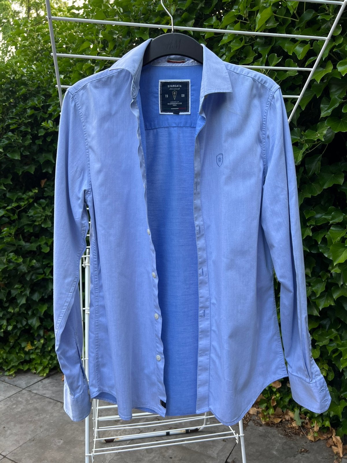 Nette lichtblauwe blouse overhemd maat 170, Kinderen en Baby's, Ophalen of Verzenden, Zo goed als nieuw, Jongen, Overhemd of Blouse