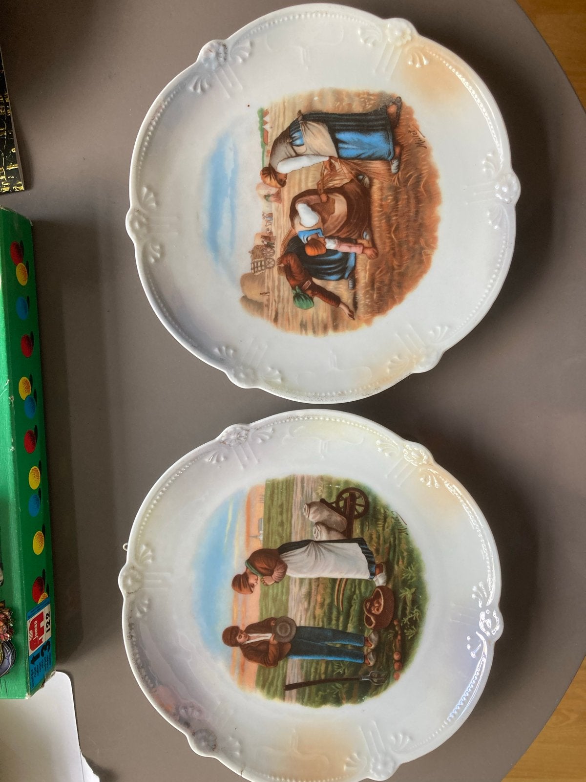 Antieke decoratieve borden met landelijke taferelen, Antiek en Kunst, Ophalen