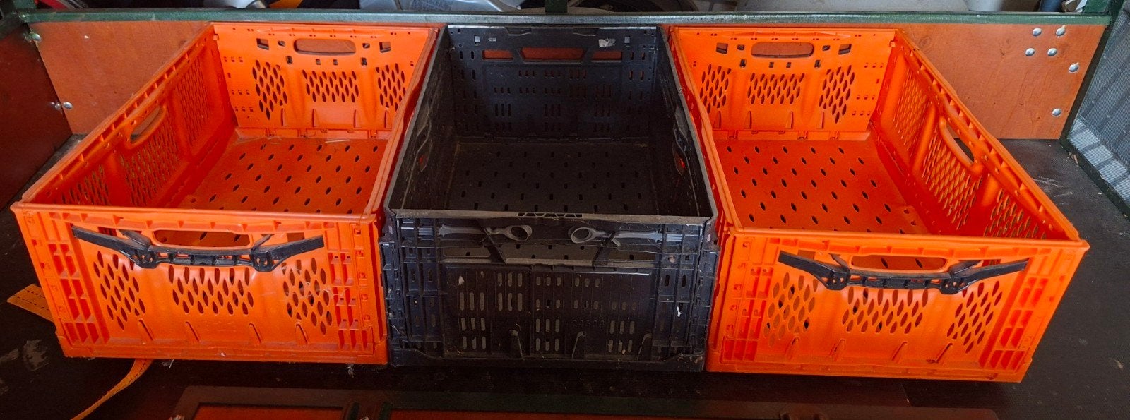 3 Grote Inklapbare Kratten, opslag, transport, verhuis, Ophalen, 100 cm of meer, 60 cm of meer, Minder dan 35 cm