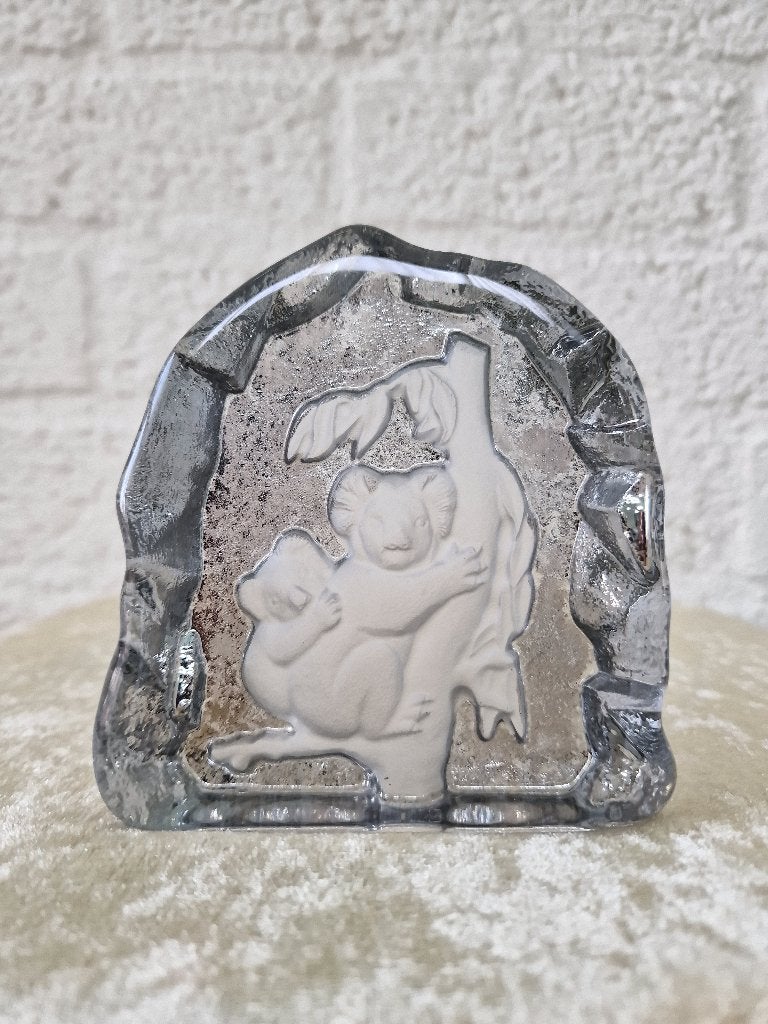 Vintage kristal koala sculptuur – presse papier, Ophalen of Verzenden