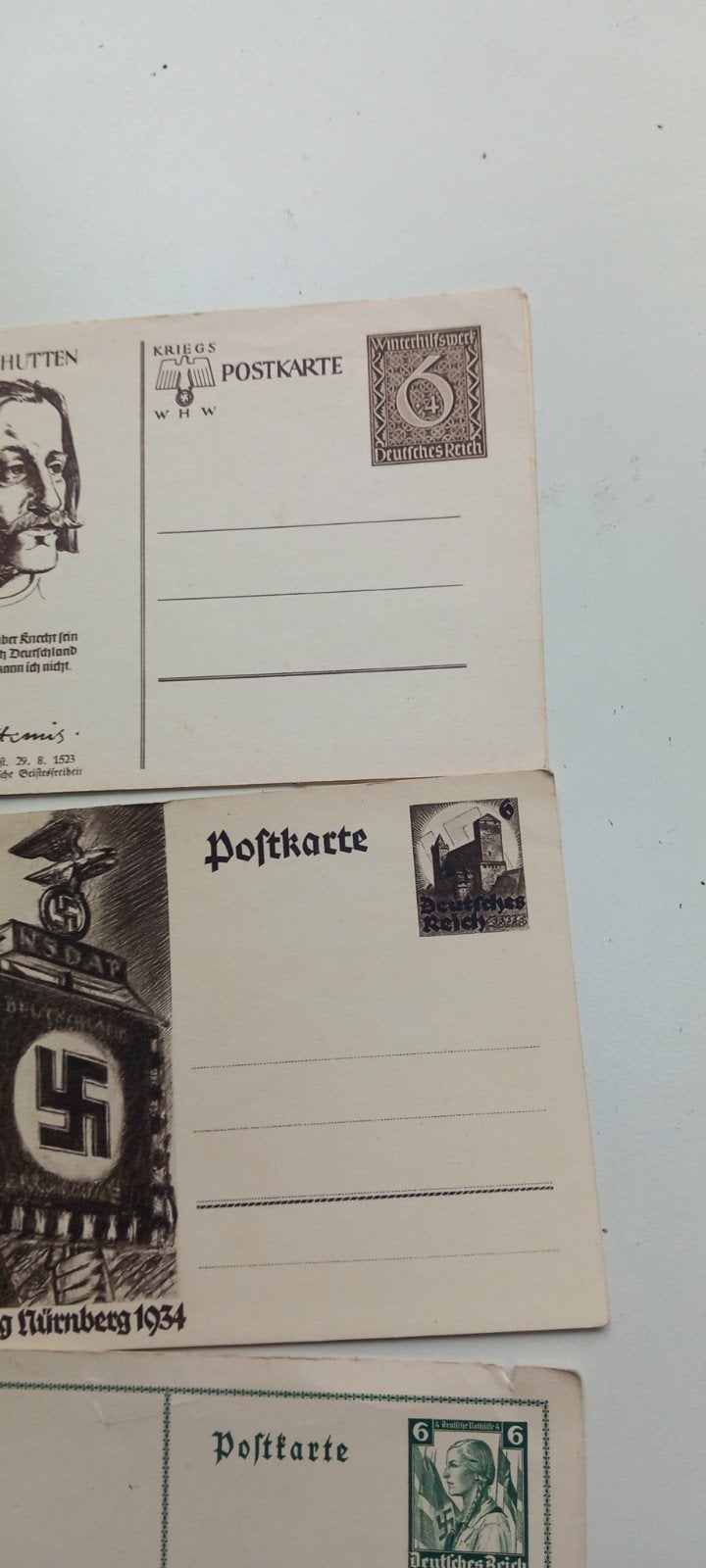 6 historische postkaarten Duitse Rijk - WOII periode, Ophalen of Verzenden, 1940 tot 1960, Ongelopen, Duitsland