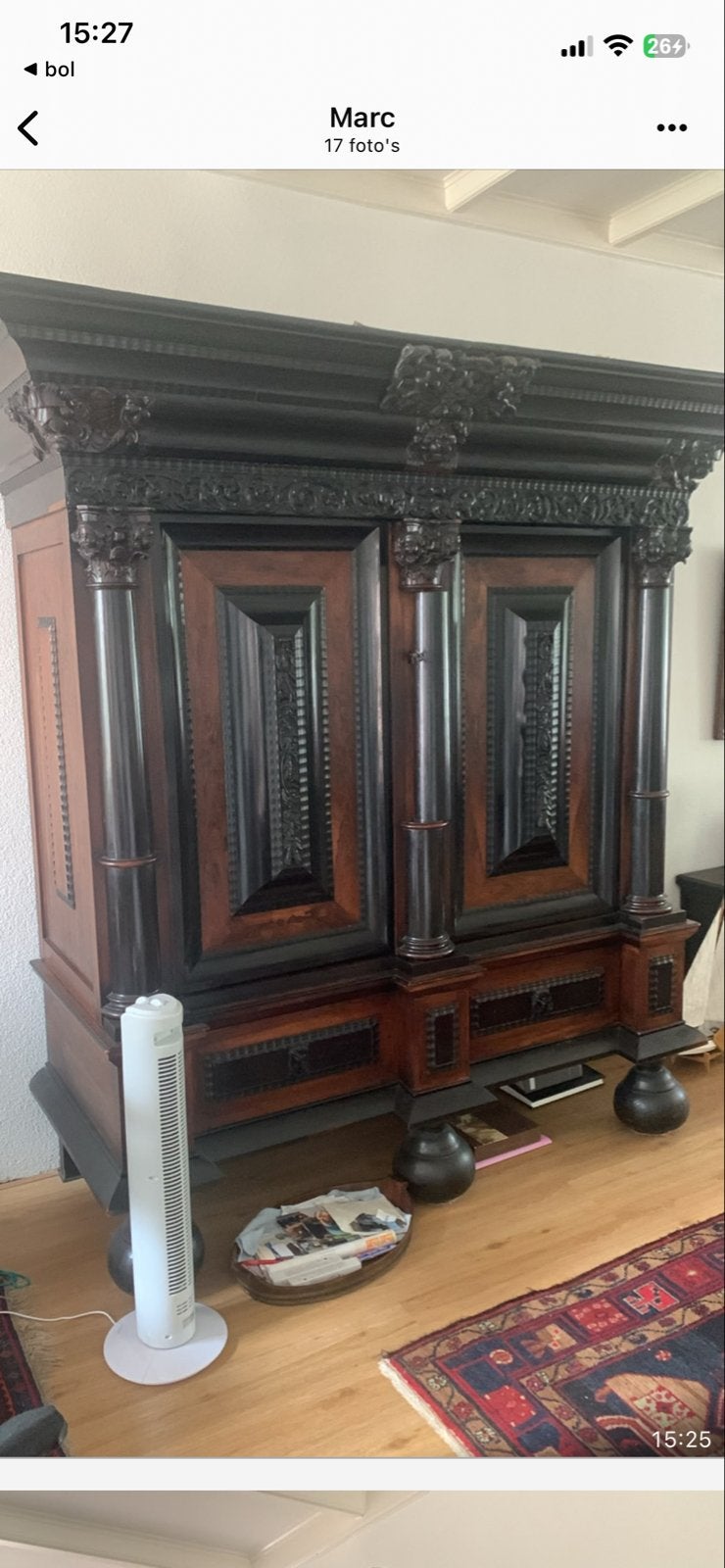 Monumentale neo-renaissance pronkkast ca. 1880, Ophalen