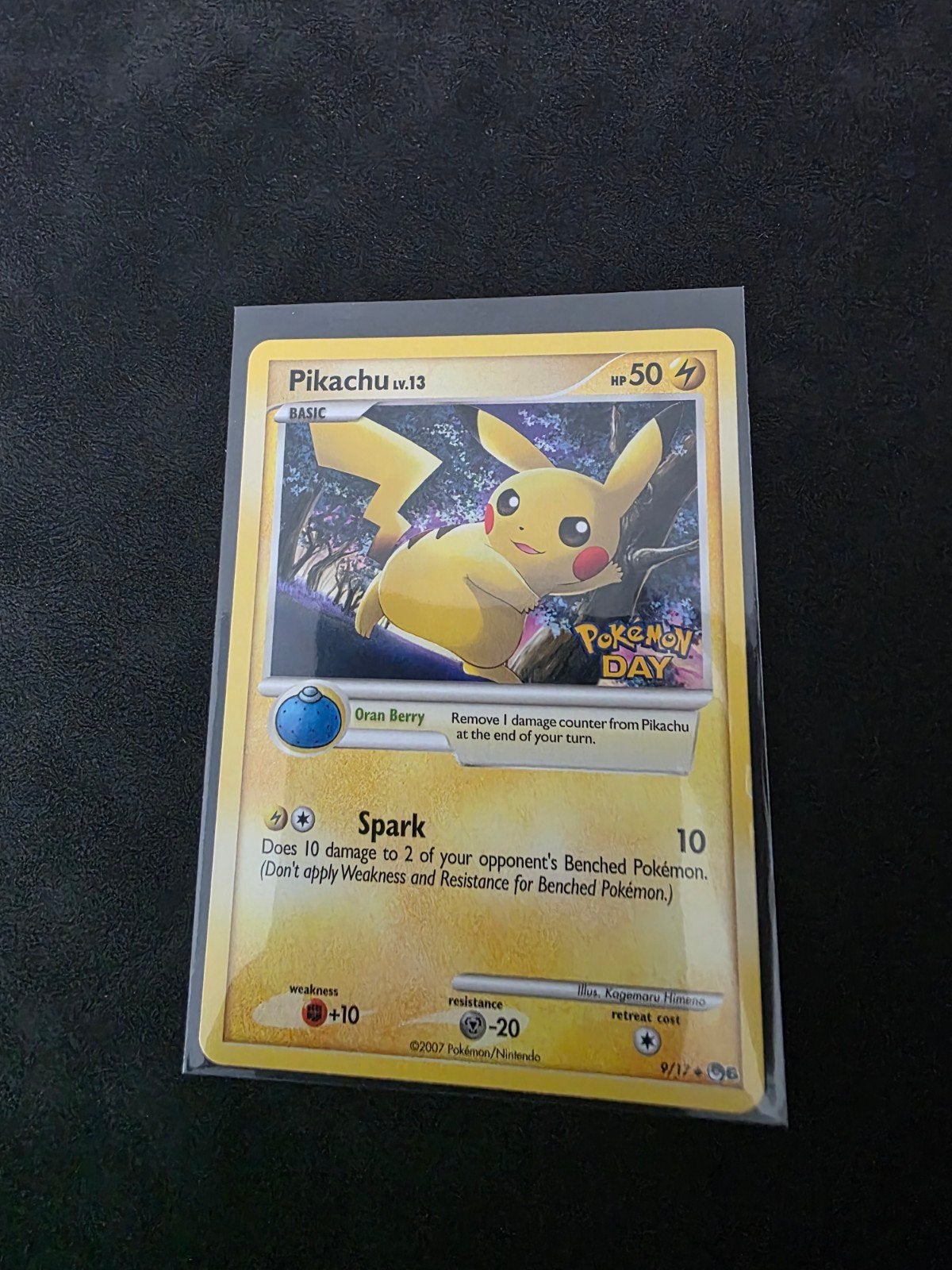 Pikachu LV.13 Pokémon Day 2007 Promo Kaart, Ophalen, Zo goed als nieuw, Losse kaart