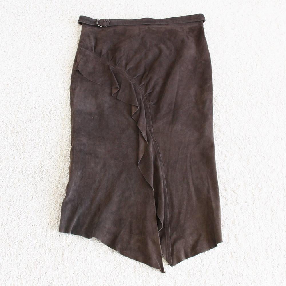 Zeer Mooie Zacht Leren Mark Rok (Maat 40) € 55,-, Kleding | Dames, Rokken, Maat 38/40 (M), Bruin, Ophalen of Verzenden, Zo goed als nieuw