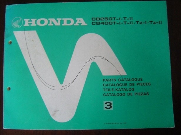Honda CB250T-I T-II CB400 Tz 1980 motorcycle parts catalogue, Motoren, Ophalen of Verzenden, Honda