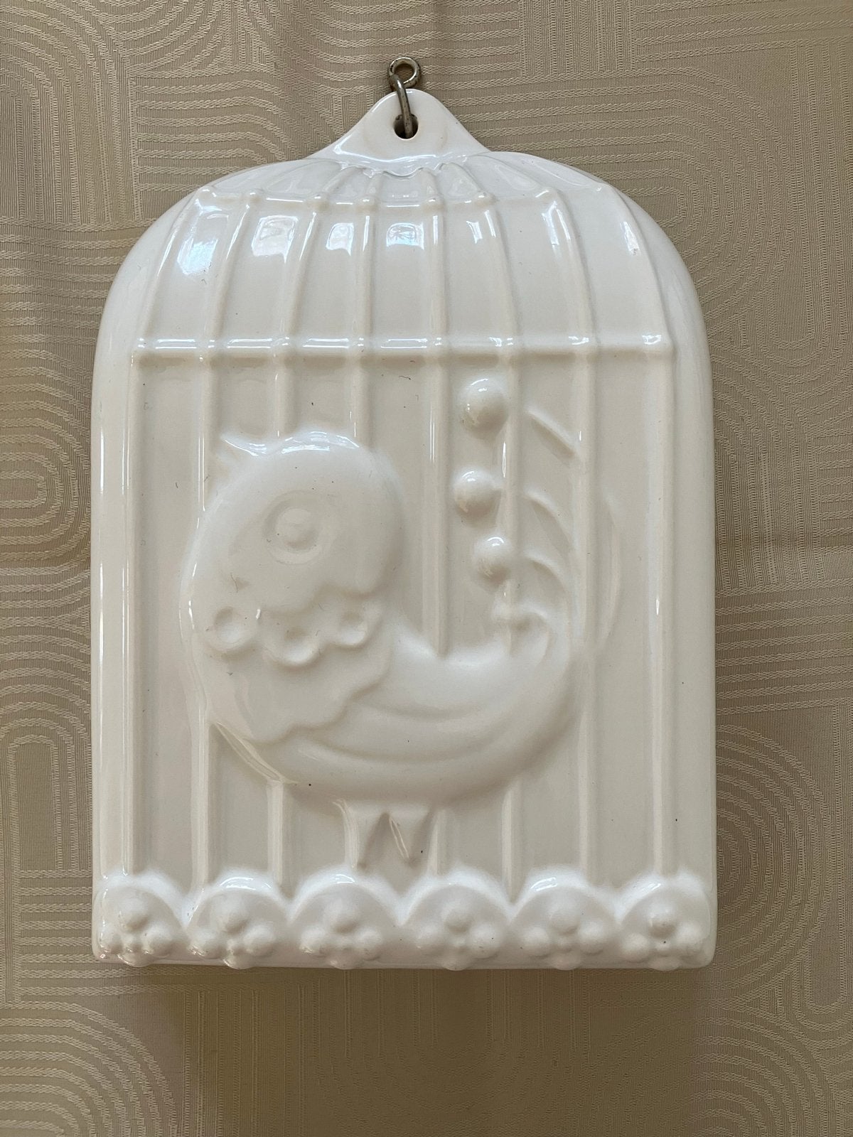 Vintage keramische vogelkooi bakvorm, Antiek en Kunst, Antiek | Keramiek en Aardewerk, Ophalen of Verzenden