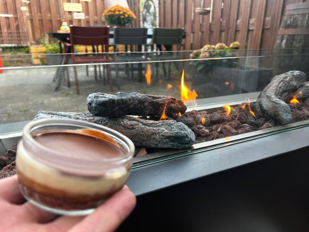 Life outdoor living vuurtafel zwart robuust hout ombouw, Tuin en Terras, Tuinhaarden, Ophalen, Zo goed als nieuw