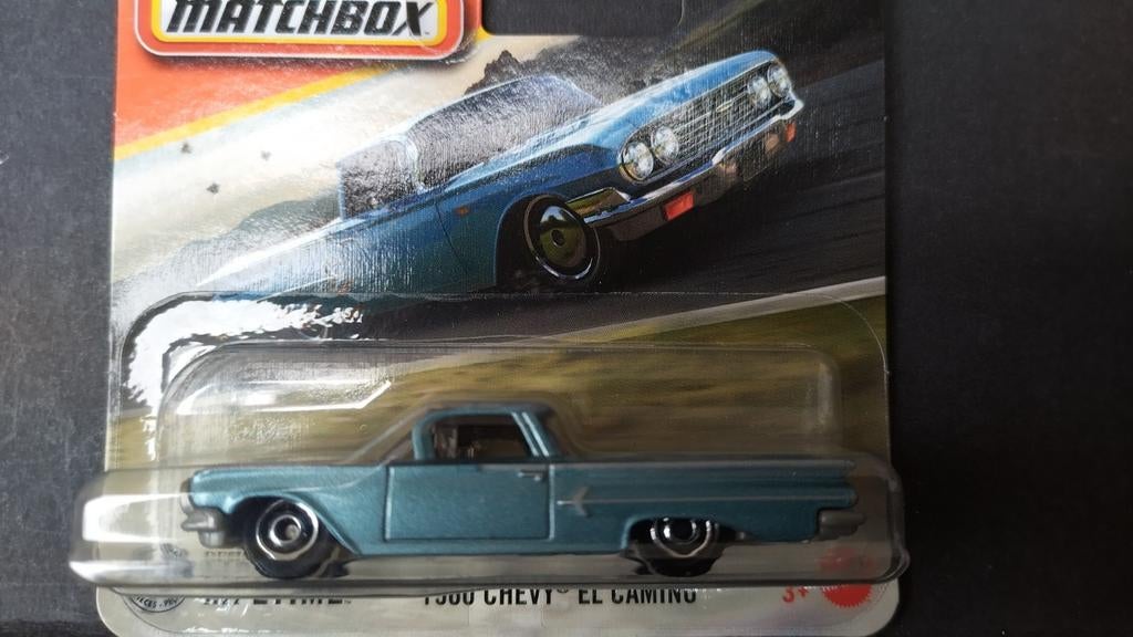 Chevrolet El Camino 1960 Blue 1:64 3inch Matchbox Pol, Auto, Verzenden, Nieuw, Matchbox@mattel.com
