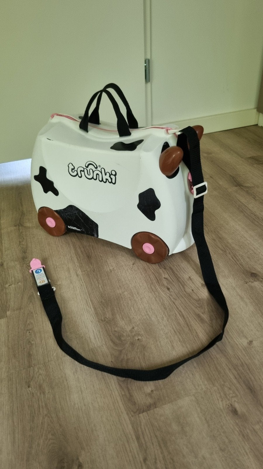 Kinder dieren koffer (koe)., Ophalen, Hard kunststof, Minder dan 50 cm, Minder dan 35 cm