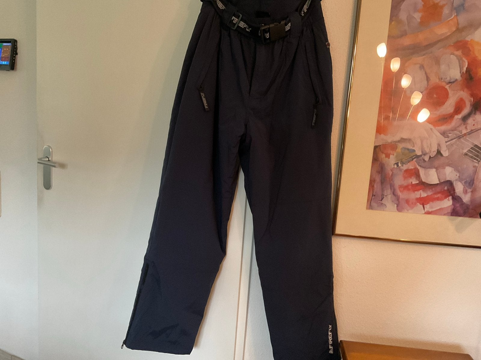 Mooie donker blauwe Firefly skibroek maat L met riem, Ophalen of Verzenden, Zo goed als nieuw, Maat 42/44 (L), Broek