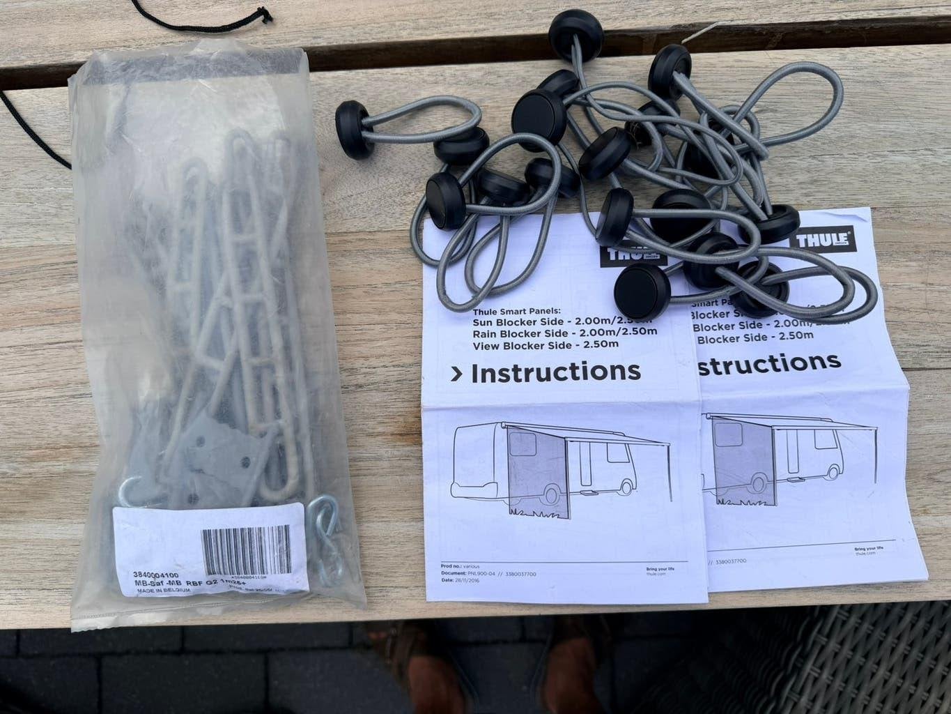 Blocker-set luifel 2x zijkant, 1x voorkant, 1x sunblocker, Caravans en Kamperen, Camper-accessoires, Ophalen of Verzenden, Zo goed als nieuw