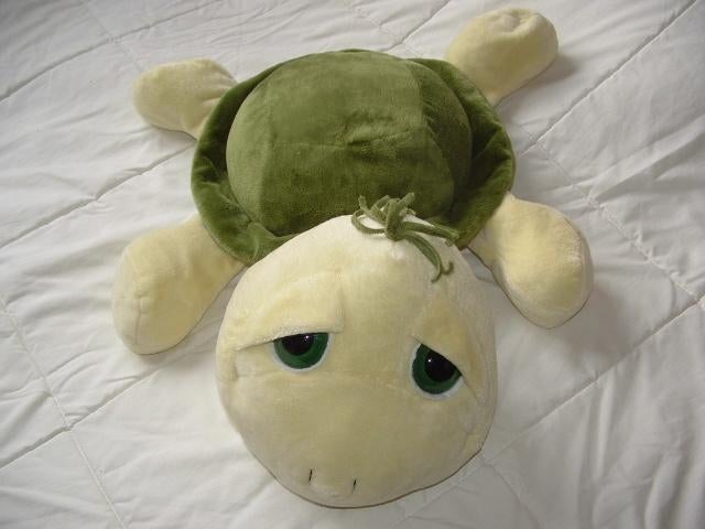 SLIGRO SCHILDPAD GROOT VELOURS ZACHT GEEL MET GROEN, Kinderen en Baby's, Ophalen of Verzenden, Nieuw, Overige typen