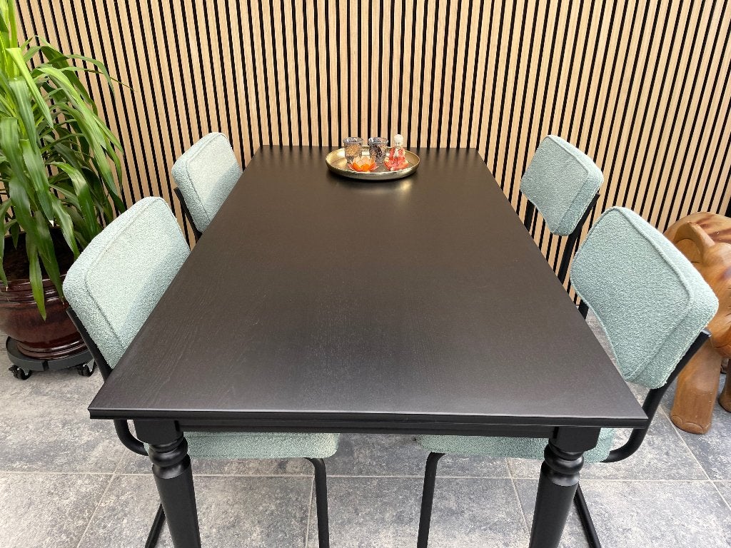 Eettafel uitschuifbaar, Ophalen, 50 tot 100 cm, Zo goed als nieuw, Vijf personen of meer