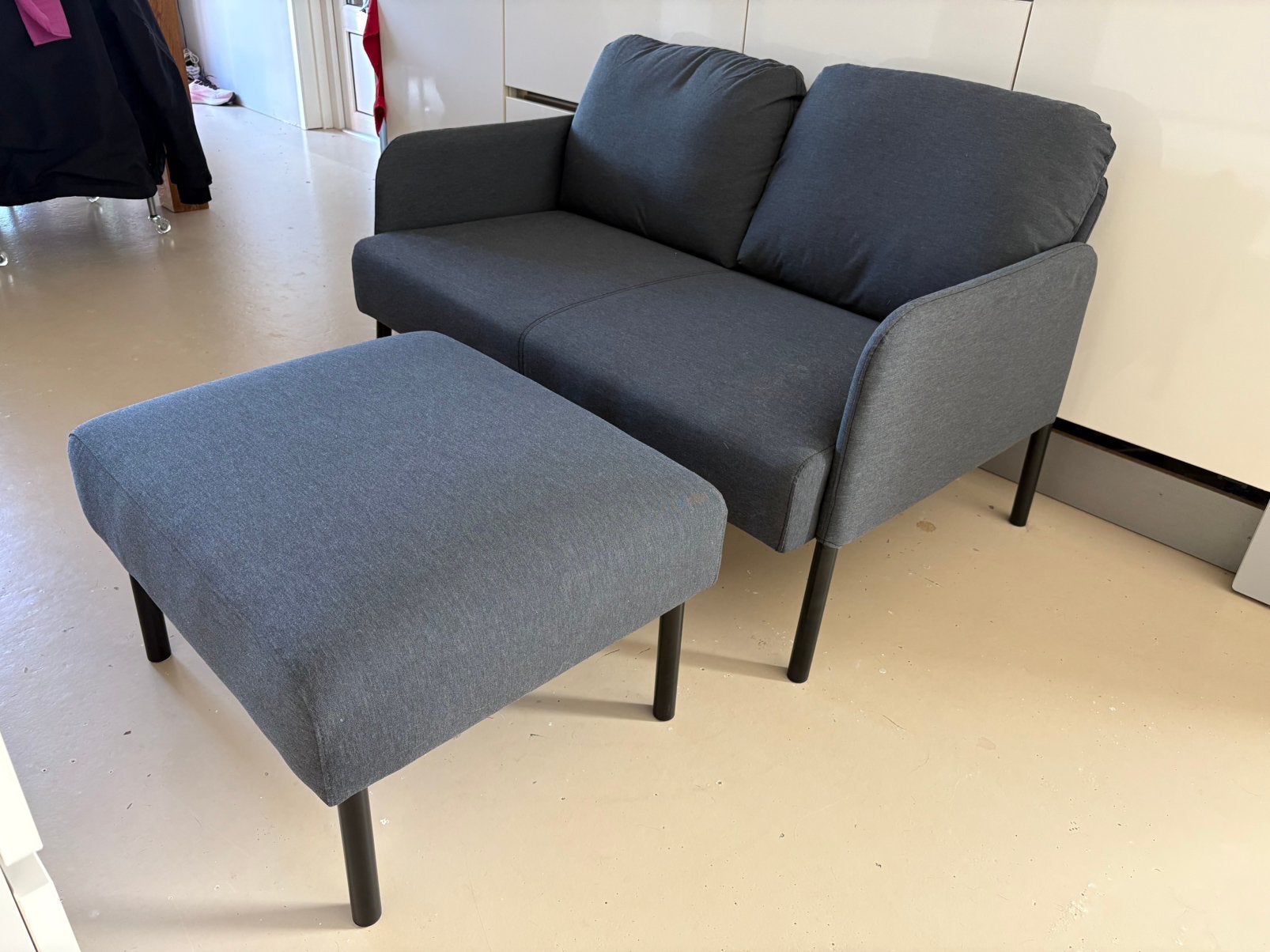 bankje + voetenbank Glostad Ikea, Huis en Inrichting, Ophalen, 150 tot 200 cm, Tweepersoons, 75 tot 100 cm