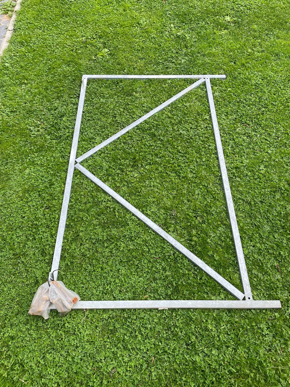 Schutting poort frame verzinkt staal 155 x 100 cm, Ophalen, 1 tot 2 meter, Minder dan 3 meter, Nieuw