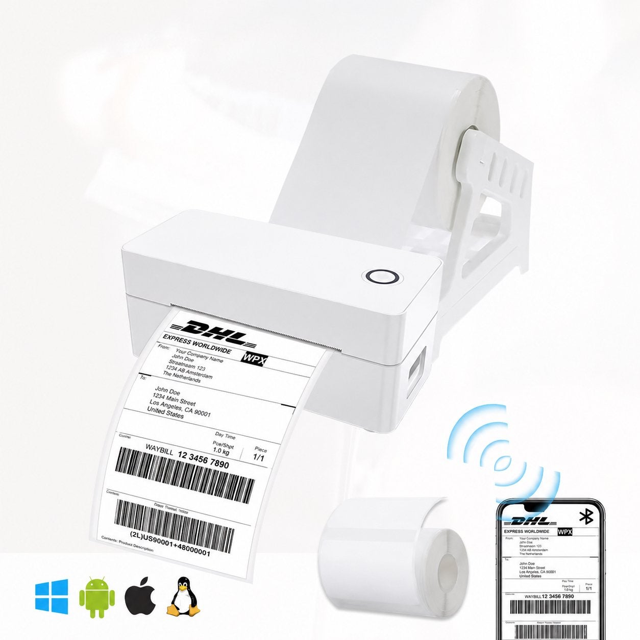 Bluetooth Thermische Labelprinter 4x6” | Verzendlabels, Ophalen of Verzenden, Nieuw