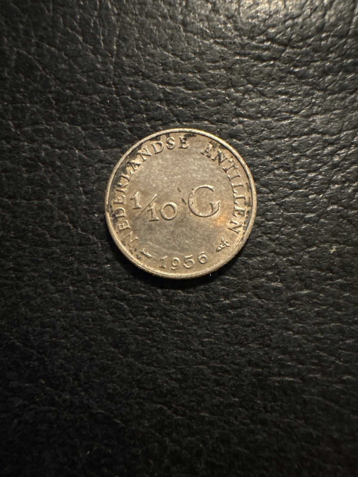 1/10 Gulden Nederlandse Antillen 1956 Koningin Juliana, Ophalen of Verzenden, Koningin Juliana, Overige waardes, Losse munt