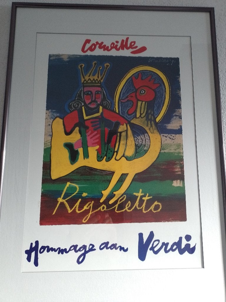 Mooi ingelijst werk van Corneille 1990, Overige techniek, Gesigneerd, Ophalen, Personages en Fantasiefiguren