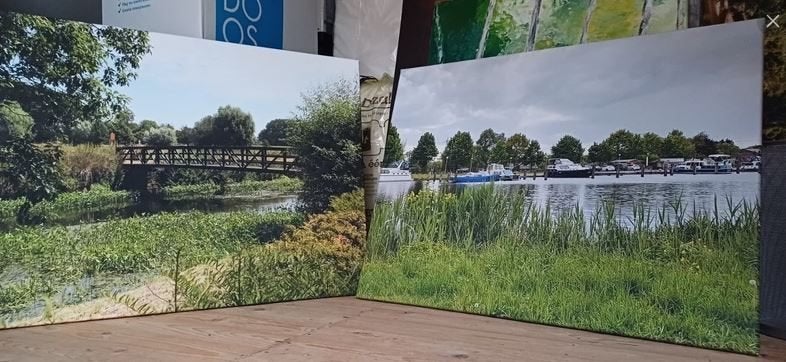 schilderij canva son en breugel, Ophalen of Verzenden, Hout, Overige technieken, Landschap
