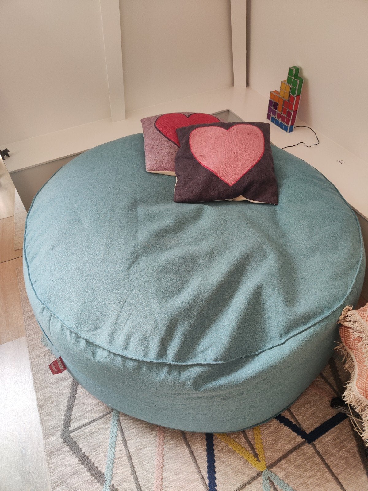 Grote zitzak Loungepug, zo goed als nieuw, Huis en Inrichting, Ophalen, Zo goed als nieuw, Blauw, Zitzakstoel