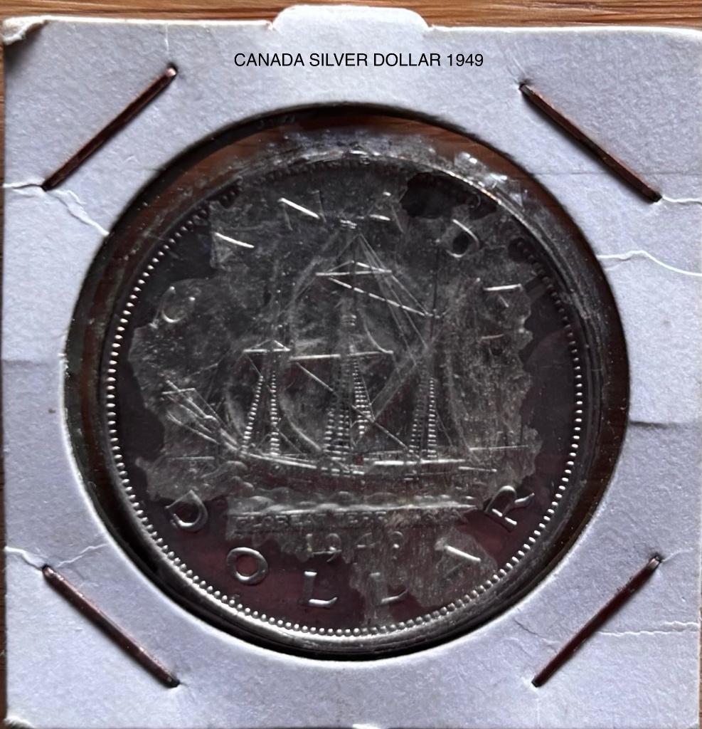Canada zilveren dollar 1949, Postzegels en Munten, Munten | Amerika, Ophalen of Verzenden, Noord-Amerika, Losse munt, Zilver