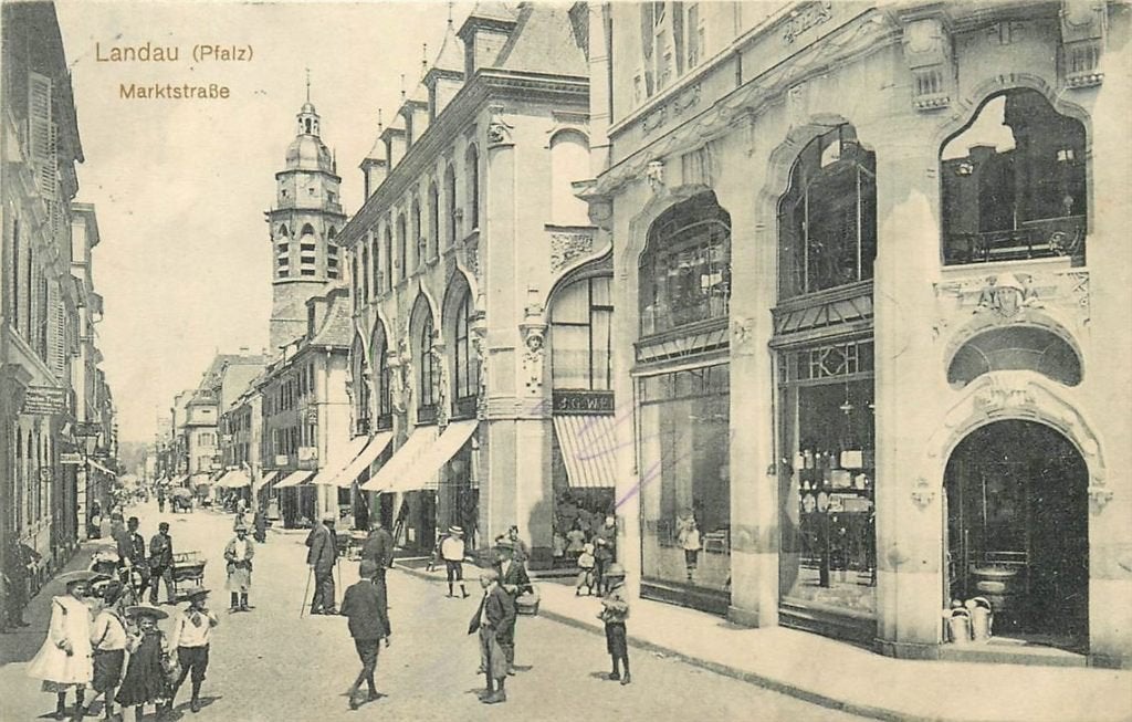 379-116-009 Landau (Pfalz) Marktstrasse, Verzamelen, Ansichtkaarten | Buitenland, Duitsland, Voor 1920, Verzenden