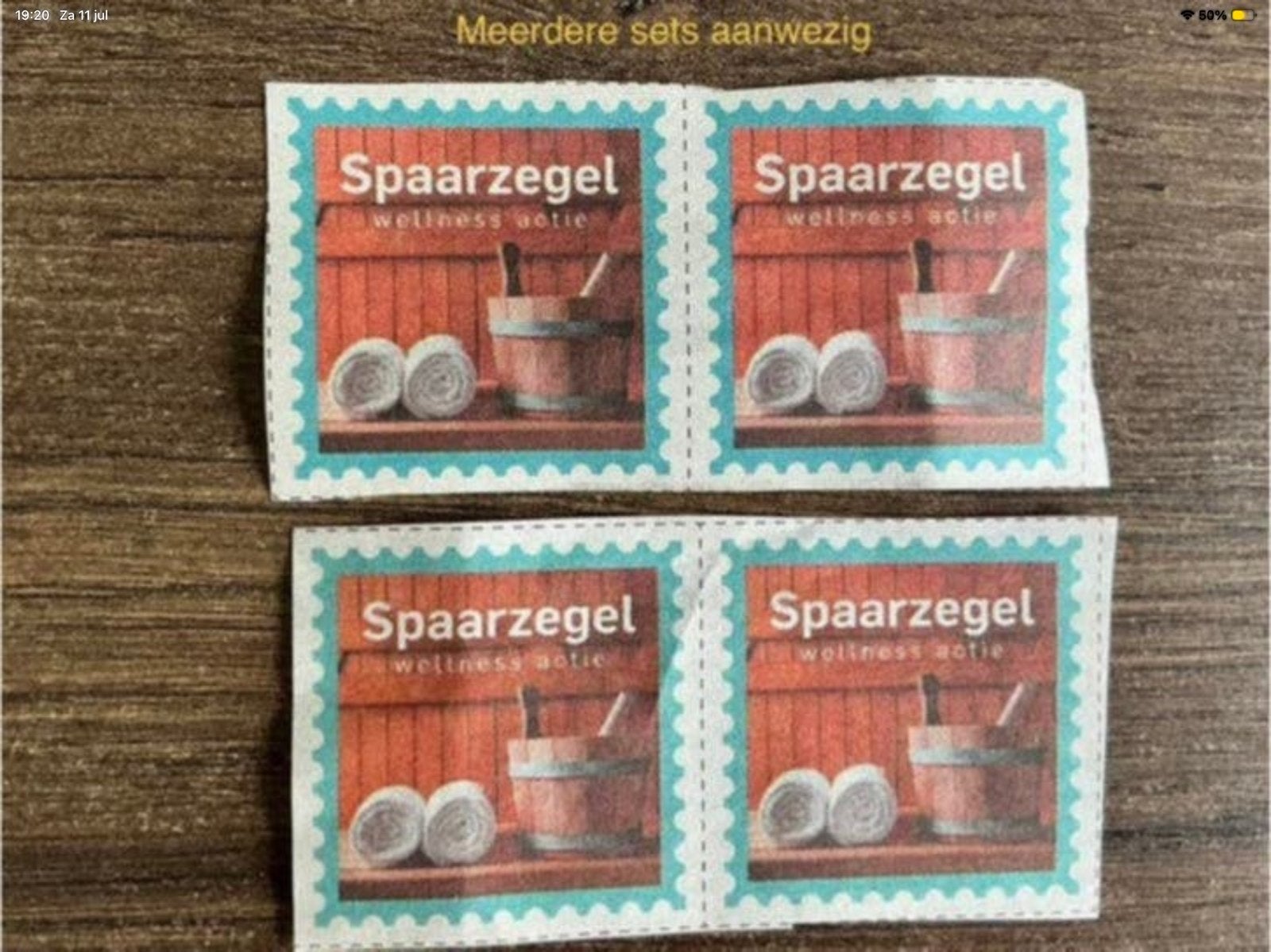 4 stuks Dagje Wellness - saunazegels = € 1,00 (KWF), Ophalen of Verzenden, Zegels, Bonnen of Punten