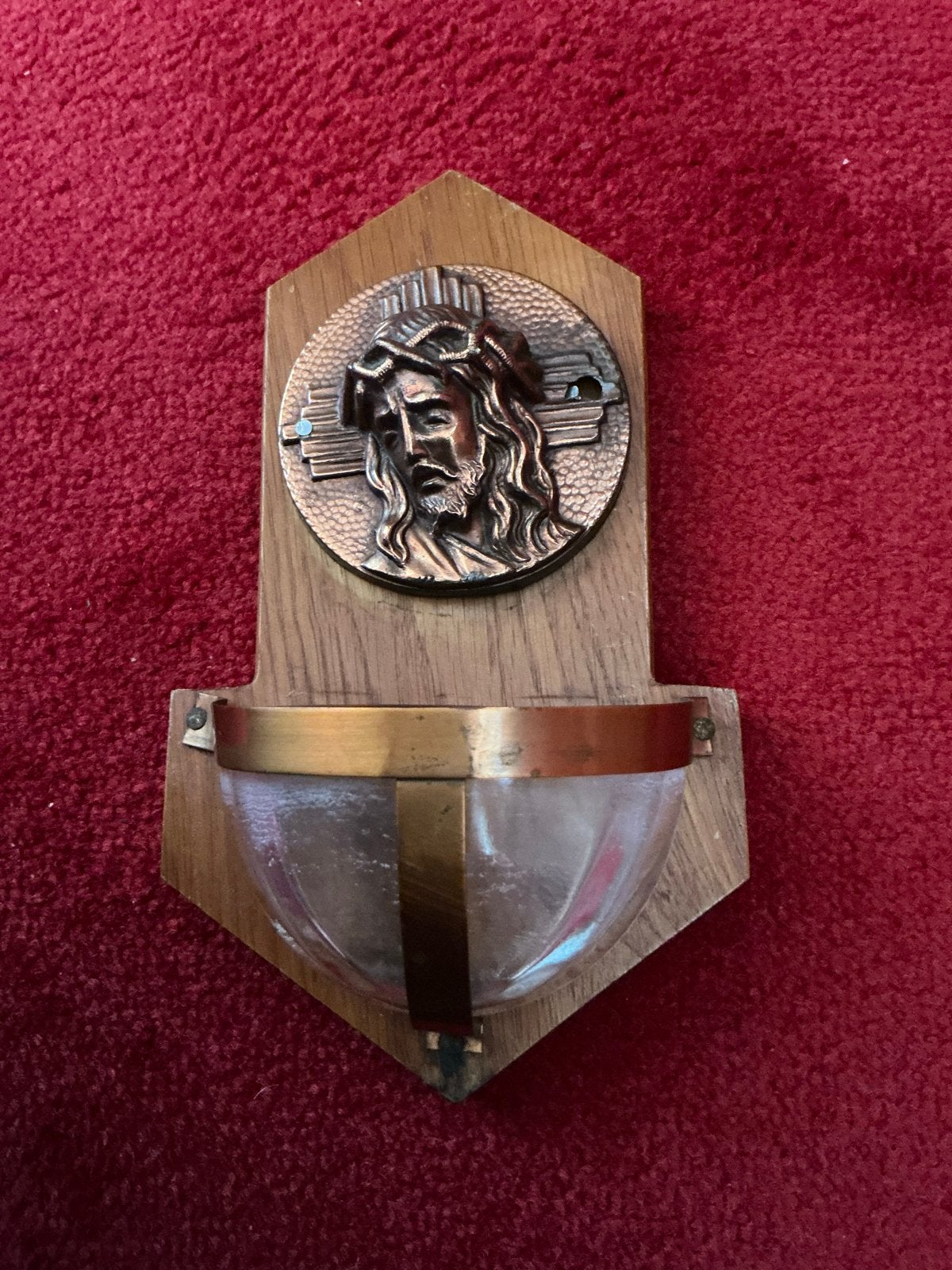 Antiek Frans wijwaterbakje ❤️ Jezus Christus doornenkroon, Ophalen of Verzenden