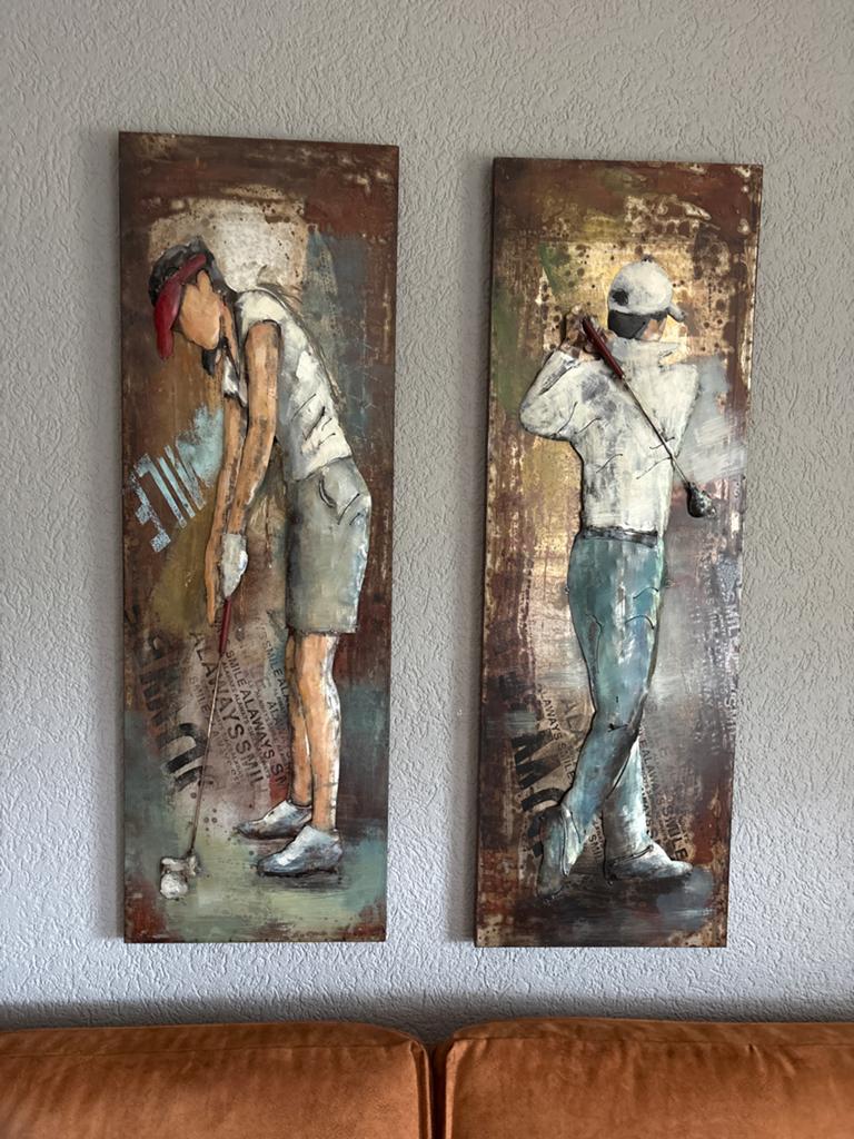 Set van 2 Golf Schilderijen - Metaal Kunst, Ophalen
