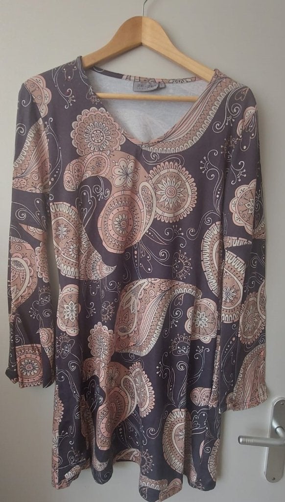 Ze-Ze Concept Jurk met Paisley Print - Maat L, Kleding | Dames, Paars, Maat 42/44 (L), Ophalen of Verzenden, Zo goed als nieuw