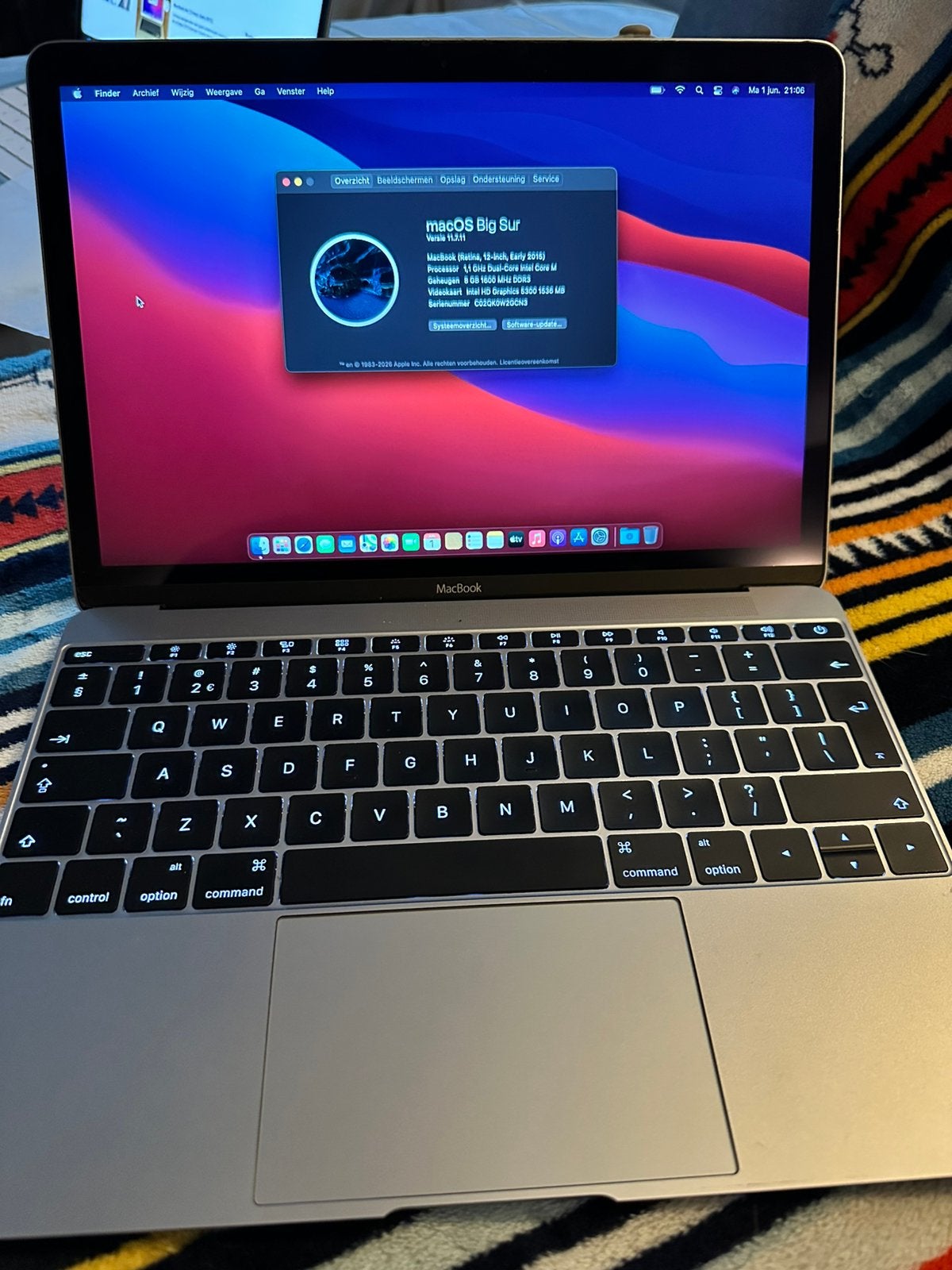 2015 macbook, Ophalen of Verzenden, 12 inch, Minder dan 2 Ghz