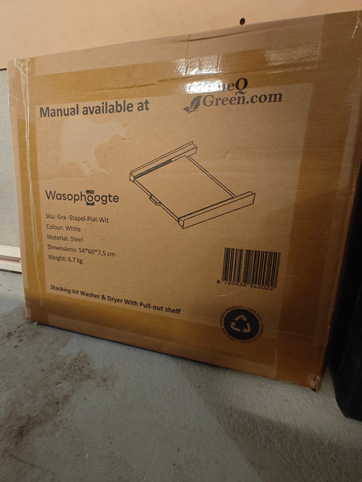 Wasophoogte Stapelkit Wasmachine & Droger met Uitschuifplank, Ophalen, Nieuw