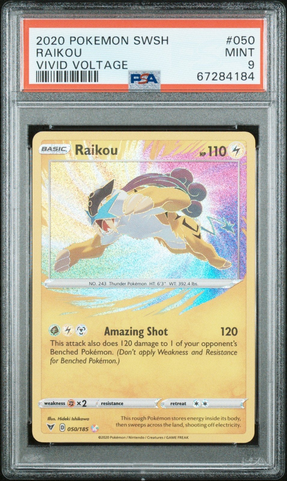 Raikou 50/185 Vivid Voltage PSA9, Ophalen of Verzenden, Nieuw