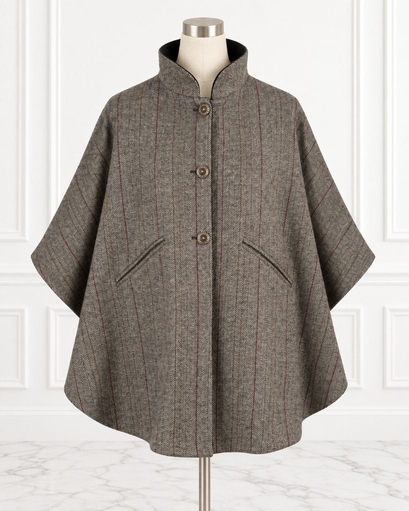 OPRUIMING! CORDINGS Omkeerbare Wol Cape / M-L / €765, Ophalen of Verzenden, Gedragen, Maat 38/40 (M), Zwart