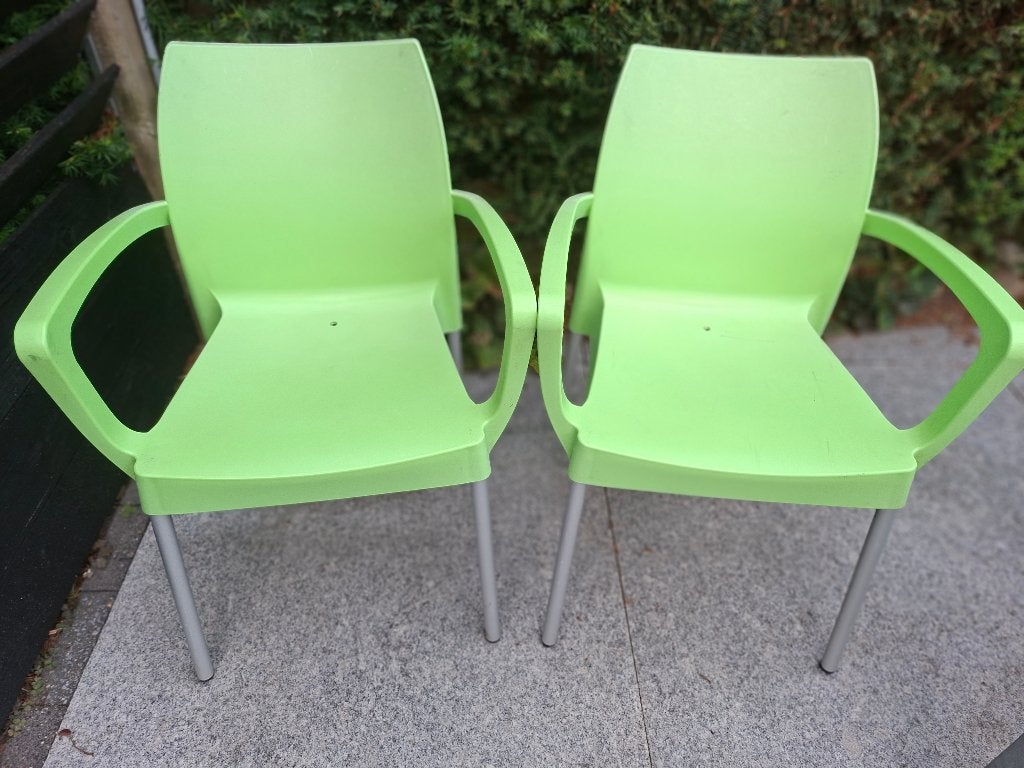 Tuinstoelen 6 stuks, Ophalen, Gebruikt, Kunststof, Stapelbaar