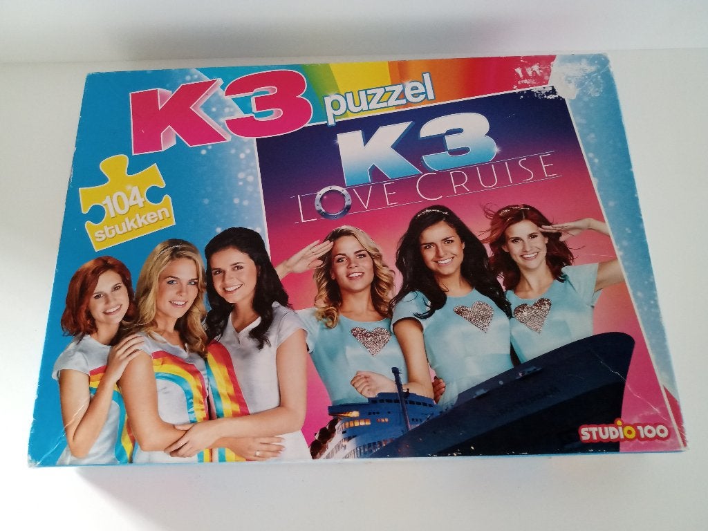 Een Puzzel van K3 (104 stukjes), Ophalen of Verzenden, Gebruikt, Overige typen