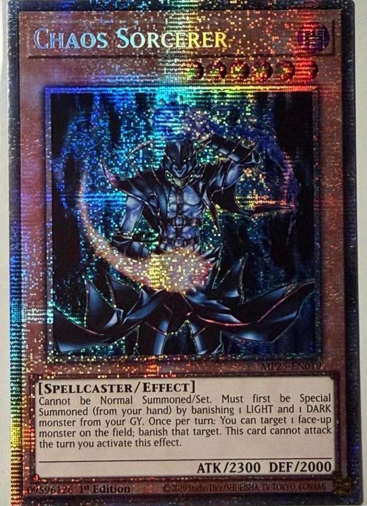 Yu-Gi-Oh! Chaos Sorcerer MP25 1st Edition Starlight Rare !, Ophalen of Verzenden, Zo goed als nieuw, Losse kaart, Foil