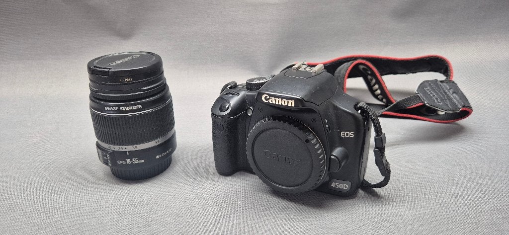 Canon EOS 450D Spiegelreflexcamera met EF-S 18-55mm kit lens, Ophalen, Gebruikt, Spiegelreflex, Canon