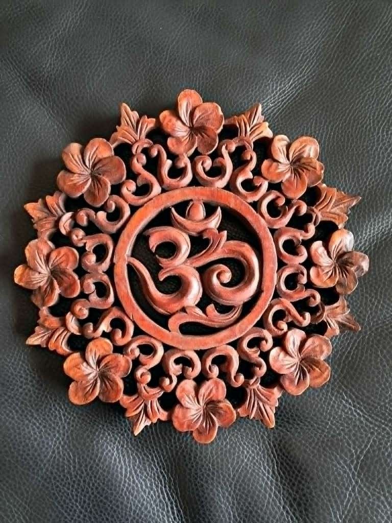 Om.Aum, ohm-symbool, handgemaakt, 30 cm, Huis en Inrichting, Woonaccessoires | Wanddecoraties, 30 cm, Handgemaakt, 30 cm, Hout