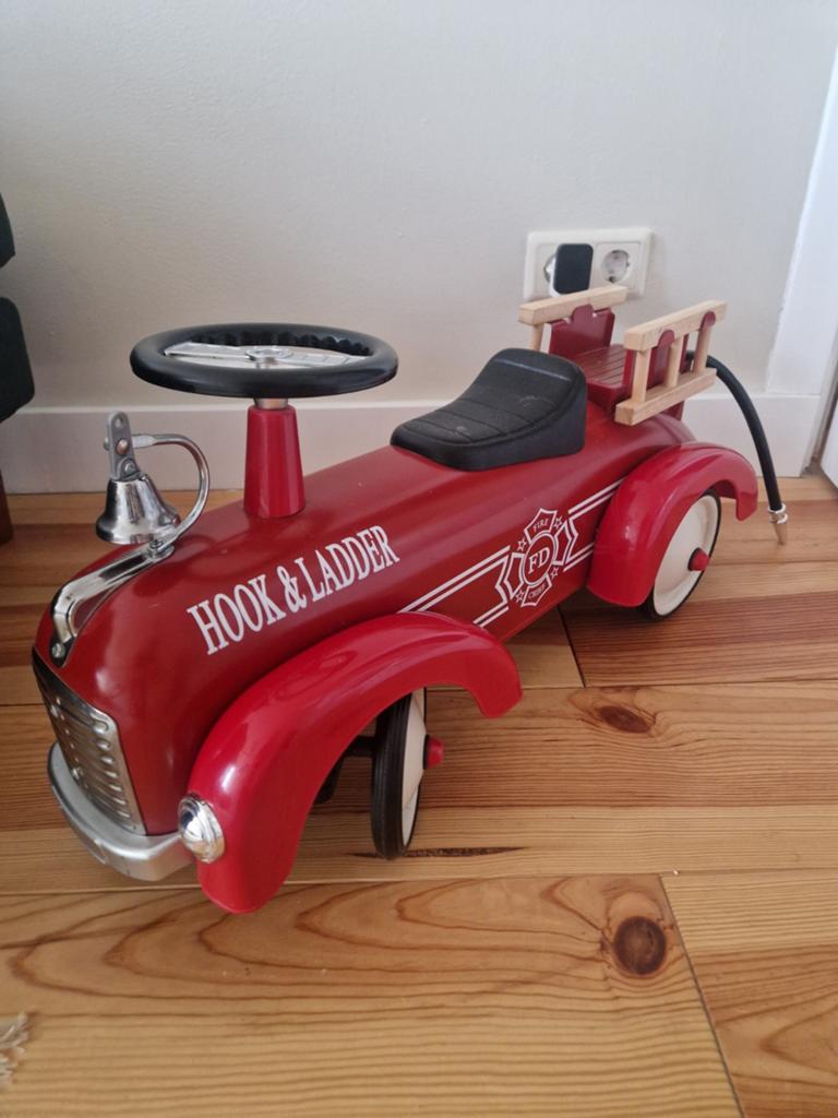 Oldtimer Brandweerwagen Hook & Ladder Loopauto, Kinderen en Baby's, Ophalen of Verzenden, Zo goed als nieuw