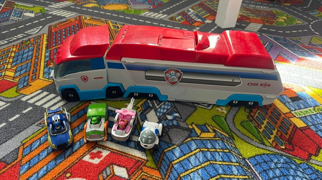 Paw patroller inclusief 4 autootjes!, Ophalen, Gebruikt
