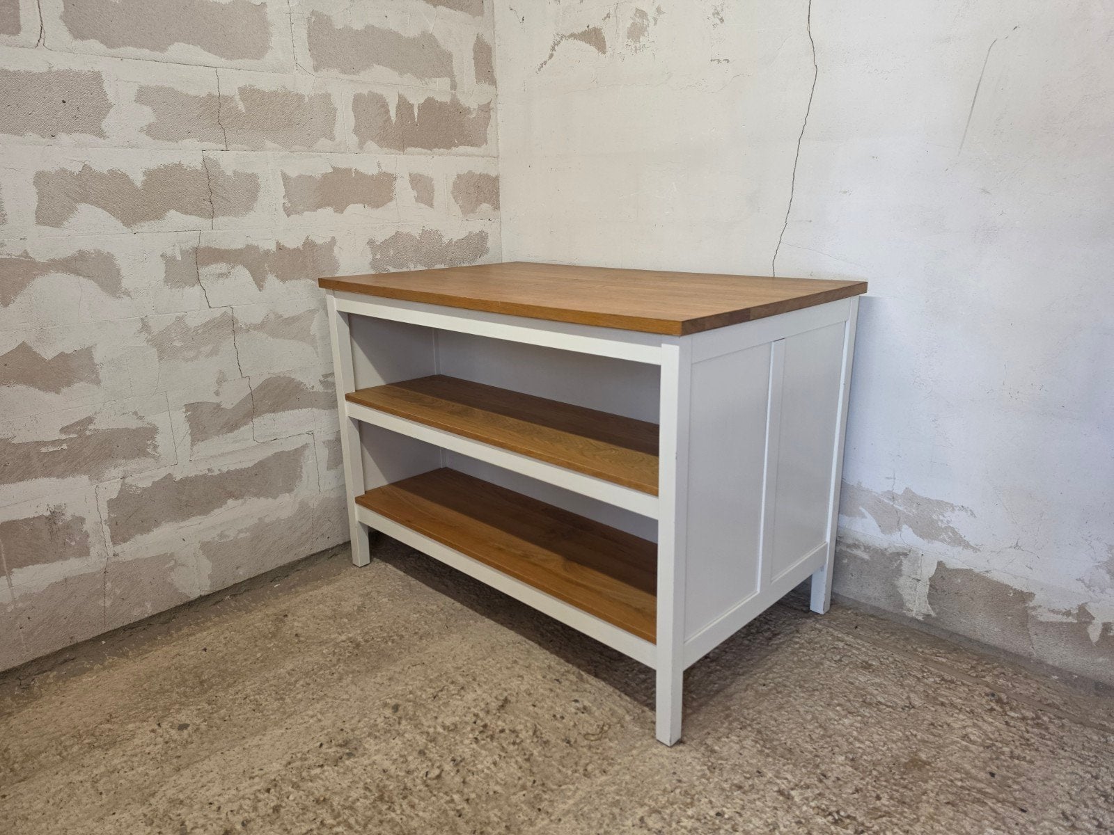 IKEA TORNVIKEN Keukeneiland Wit Eiken 126x77x90 Goede Staat, Ophalen, Overige typen, Hout, IKEA