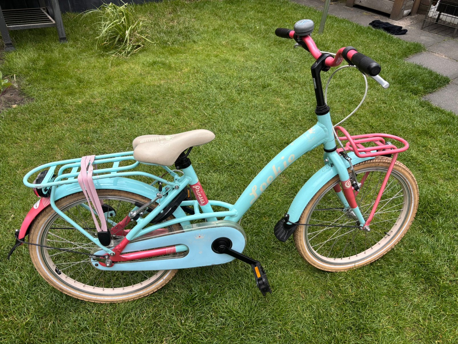 Nieuwstaat 20” Loekie Prinses meisjes fiets mintgroen roze, Ophalen, Zo goed als nieuw, 20 inch