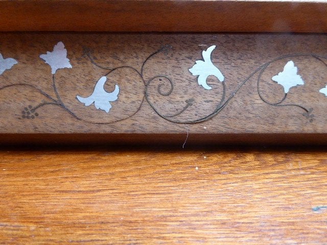 Mooie houten doos met ingelegde figuren, Antiek en Kunst, Ophalen of Verzenden