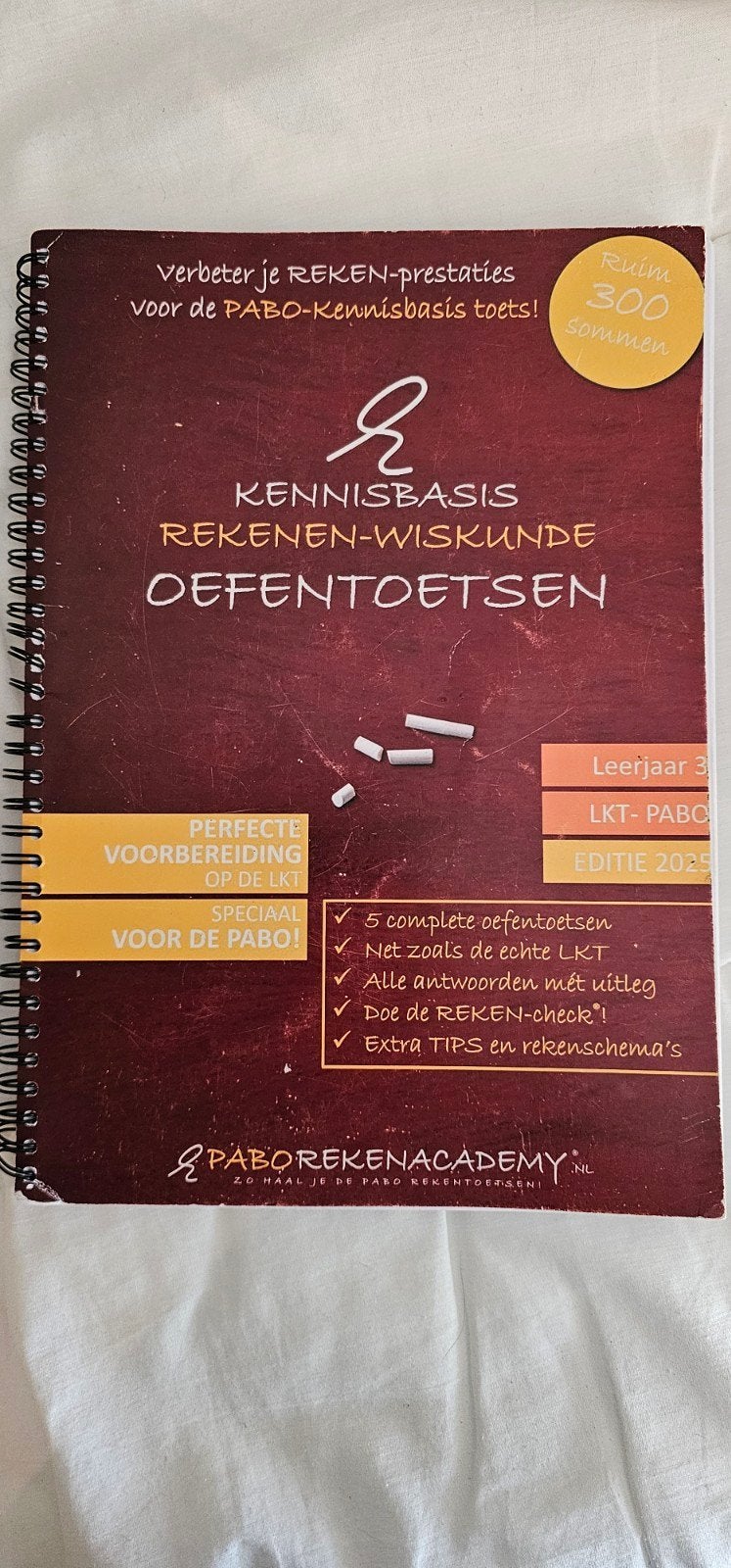 Kennisbasis Rekenen-Wiskunde Oefentoetsen PABO 2025, Ophalen of Verzenden, Zo goed als nieuw, HBO, PABOREKENACADEMY.NL